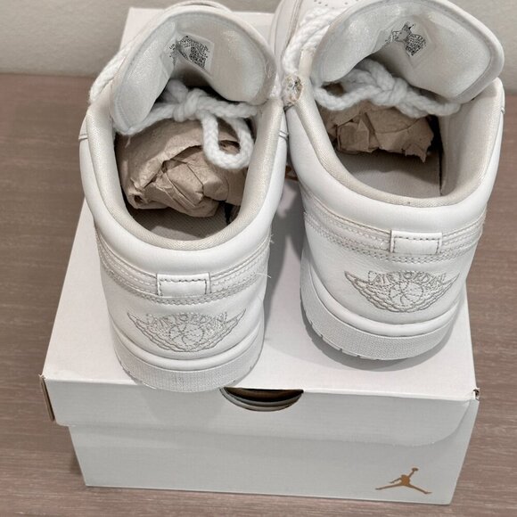 AIR JORDAN 1 LOW WHITE/WHITE-WHITE BLANC/BLANC/BLANC W - Picture 11 of 15